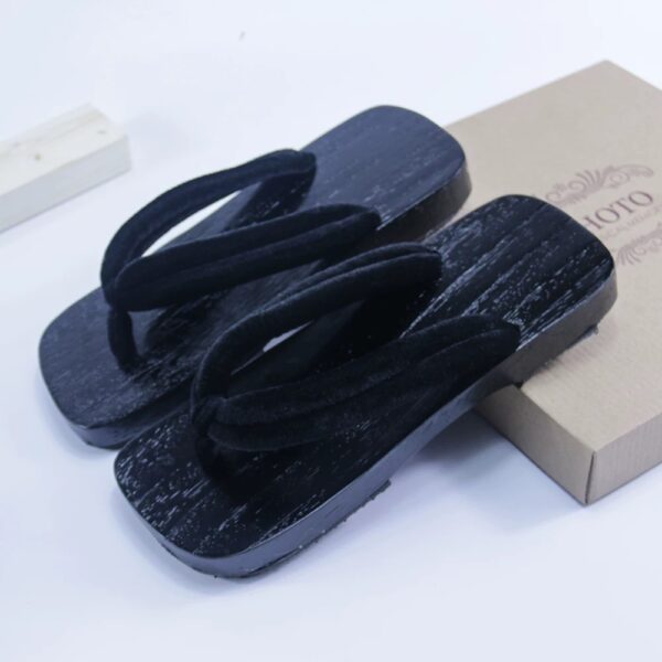 Getas Large Sizes Japan Kimono Shoes Sandals Black
