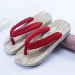 Getas Large Sizes Japan Kimono Shoes Sandals Red Round